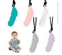 Collier a macher enfant tdah, 5 pièces colliers à mâcher sensuels, pour enfants et adultes - Aide pour dentition, autisme, anti stresse à macher