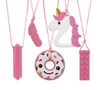 Collier a macher enfant tdah,5 pièces colliers à mâcher sensuels pour enfants et adultes souffrant de dentition, d'autisme et de TDAH
