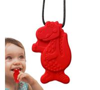 Collier À Mâcher - Silicone 6,2x4 Cm | Pendentif Dinosaure | Collier À Croquer | Bijoux À Mâcher Sensoriels Pour Stimulation Orale, Soulagement Du Stress, Soutien De La Concentration, Autisme, Tdah, B