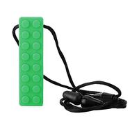 Collier à mastication sensorielle TEETHER Collier de haute qualité Silicone Jouets apaisant le bloc de construction apaisant des enfants pour les enfants atteints d'autisme TDAH a (Vert)