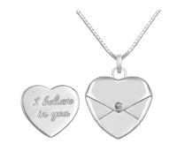 Collier à médaillon en forme de cœur en acier inoxydable avec fente pour photo - Décoration pour couples et styles tendance - Style européen, I believe in you, Comme décrit, Comme décrit.