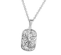 Collier à pendentif de tous les jours en acier inoxydable, chaîne à maillons à breloques rectangulaires texturées, bijoux simples, aspect superposé, surbrillance claire, pendentif texturé, collier à à