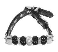 Collier à Perles pour Chien, Brillant, Ajustable, PU Noir | Petit Format pour Chiennes, Usage Quotidien ou Anniversaire, Style Perlé Chic, pour Chat et Animal