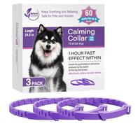 Collier À Phéromones pour Chiens - Collier À Phéromones pour Chiens, 3 Pièces, Comprend Un Anneau Apaisant pour Chiens, Soulage L'anxiété du Chien, Anneau D'élément D'information pour Chiens, Soulage