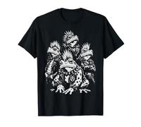Collier à Pointes Punk Rock Grenouille Mohawk Vintage Badass T-Shirt