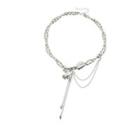 Collier à pompons avec pendentif oiseau volant, modèles à double brin, longueur réglable, collier à pompons de pigeons artistiques, double couche, léger et confortable pour les femmes, les fêtes de