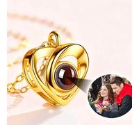 Collier à projection photo personnalisé avec pendentif fleur clignotante, cadeau de bijoux personnalisé convenant pour la Saint-Valentin à offrir à la famille, aux amis et aux êtres chers, capturant d