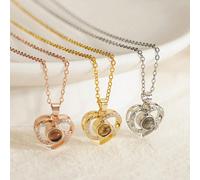 Collier à projection photo personnalisé avec pendentif fleur clignotante, cadeau de bijoux personnalisé convenant pour la Saint-Valentin à offrir à la famille, aux amis et aux êtres chers, capturant d