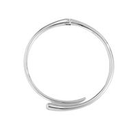 Collier à ressort doré et argenté pour femme, collier ras du cou large ouvert en métal, accessoire de déclaration de bijoux pour fête