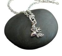 Collier abeille super-miel en argent sterling 925, pendentif abeille miniature, esprit animal, petit bijou simple et délicat pour tous les jours, porte-bonheur|Chaîne de 45 cm|Plaqué argent|_2538