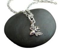 Collier abeille super miel en argent sterling 925, petit pendentif abeille, esprit animal, petit, simple et délicat, charme quotidien, bonne chance | avec chaîne de 18 pouces | plaqué argent |