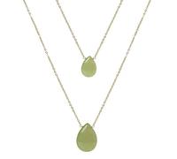 Collier - Abélia - Alliage Plaqué Or Jaune 18 Carats - Jade Vert - Taille Unique - Femme