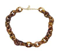 Collier Acrylique-Acrylique personnalisé Polyvalent chaîne de Pull imprimé léopard Collier en résine Multicolore Accessoires de chaîne de Pull même Style pour Hommes et Femmes,Imprimé léopa