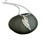 Collier ailes d'ange en argent sterling 925. Argent. Doux. Angélique. Spirituel. Foi. Bijou simple. Pour tous les jours. Délicat. Religieux. Féminin. | Chaîne de 45 cm | Plaqué argent | LK_PNK_02625