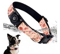 Collier AirTag amélioré pour chien, étanche IP68, réfléchissant, ultra durable, confortable, rembourré, très résistant pour chiens de petite, moyenne et grande taille (taille L (37,6 à 51,6 cm), fleur