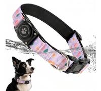 Collier AirTag amélioré pour chien, étanche IP68, réfléchissant, ultra durable, confortable, rembourré, très résistant pour chiens de petite, moyenne et grande taille (L 37,6 à 51,6 cm, jardin de