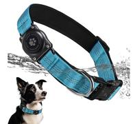 Collier AirTag amélioré pour chien, étanche IP68, réfléchissant, ultra durable, confortable, rembourré, très résistant pour chiens de petite, moyenne et grande taille (L (37,6 à 51,6 cm), bleu)