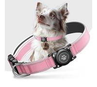 Collier Airtag pour Chien - 100% étanche - Support pour Apple AirTag - Réfléchissant - Rembourré Doux - Durable - Collier GPS pour Chiens de Taille Moyenne et Grande