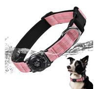 Collier AirTag pour Chien, IP68, Support Apple Air Tag intégré, avec Support AirTag, réfléchissant, particulièrement Durable, pour Chiens de Taille Moyenne et Grande (Rose, XL)