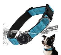 Collier AirTag pour Chien, IP68, Support Apple Air Tag intégré, avec Support AirTag, réfléchissant, particulièrement Durable, pour Chiens de Taille Moyenne et Grande (Bleu, S)