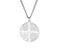 Collier Allah pour Femmes Hommes Symboles Script Islamique Arabe Collier pendentif rond Moyen Orient Allah Islam Bijoux Religieux Cadeau Musulman (Allah argent 3)