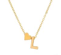 Collier alphabet en acier inoxydable Célébrez l'amour avec 26 charmantes lettres (KC Gold L collier)