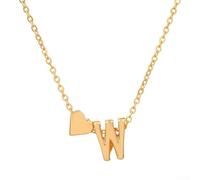 Collier alphabet en acier inoxydable Célébrez l'amour avec 26 charmantes lettres (KC Gold W collier)