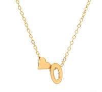 Collier alphabet en acier inoxydable pour célébrer l'amour avec 26 charmantes lettres (KC or collier O)