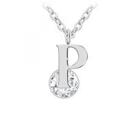 Collier alphabet lettre P SC Crystal orné d'un Zirconium