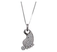 Collier Amen Argent 925 rhodié Petit Pied zircons Blancs