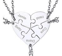 Collier Amitie Pour Personnalisable Prenom Personnalisé Pendentif Femme Enfant Acier Inoxydable Chaine Forçat Rolo Argent 925 Gravure Famille Argenté Cadeau Noël Fêtes des Mères Mariage Grâce