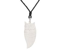 Collier amulette Totem en Argent Sterling sculpté à la Main en Forme de Hibou - Pendentif Oiseau de Proie Fait à la Main - Sculpture texturée Complexe sur Cordon - Bijoux Tribaux Uniques pour Hommes