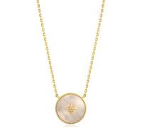 Collier ANIA loi HAIE argent 925m plaqué 14k collection de disques d'or Un petit bijou caché zircons étoile nacres
