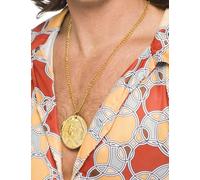 collier années 70 accessoire de déguisement or