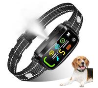 Collier Anti-aboiement à la Citronelle, Automatique Collier d'éducation à pulvérisation avec bip+Vibration+pulvérisation, 5 Niveaux de sensibilité, Anti-aboiement pour Chiens Petits et Grands