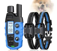 Collier Anti-aboiement avec Télécommande 1000m, Vibration/Son Et Verrouillage De Sécurité, Collier De Dressage pour Chiens De Petite, Moyenne Et Grande Taille Blue Two