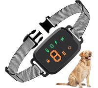 Collier Anti Aboiement Chien, 4 Modes Son/Vibration/Choc Electrique, Réglable 8 Niveaux de Sensibilité, Rechargeable Contrôle Anti-aboiement Intelligent, Étanche IP67 pour Gros Petit Chien-Noir