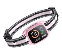 Collier Anti Aboiement Chiens,Modes Son/Vibration/Vibration Forte, Détection Intelligente des Aboiements, Rechargeable, Étanche IP67, pour Petit et Gros Chien (Rose)