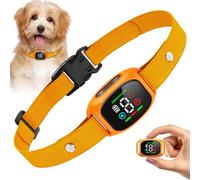 Collier Anti-Aboiement Intelligent pour Chiens, 3 Modes Humains, Étanche IP67, Détection Intelligente, Sangle Réfléchissante (Orange)