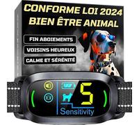 Collier Anti Aboiement PAWPRO pour Chien,Conforme Nouvelle Loi 2024 Bien-Être Animal, Intelligence Artificielle, Détection