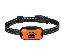 Collier anti-aboiement rechargeable pour chiens de petite, moyenne et grande taille, collier anti-aboiement pour chiens avec signal sonore vibrant humain, dispositif dissuasif 7 sensibilités (orange)