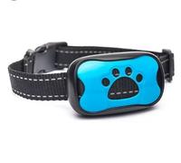 Collier anti-aboiement rechargeable pour chiens de petite, moyenne et grande taille, collier d'aboiement pour chien avec signal sonore vibrant humain, dispositif dissuasif 7 sensibilités (bleu)