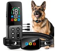 Collier Anti-aboiements avec télécommande pour Chiens, Dispositif Anti-aboiements, Modes de bip et de Vibration, Rechargeable, Couleur LCD,étanche IP67 Collier de Dressage pour Chiens