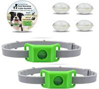 Collier Anti Puces et Tiques pour Chien et Chat, Protection Naturelle, La Taille du Collier Est Ajustable, sans Danger pour Les Chats Et Les Chiens, Convient à Toutes Les Tailles (Vert, 2 Pack)