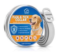 Collier Anti Puces pour Chien, Collier Imperméable Ajustable pour 12 Mois, Répulsif Longue Durée pour Prévenir Les parasites chez Les Chiens de Petites, Moyennes et Grandes Races (65 cm)