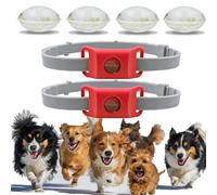 Collier Anti Puces pour Chien, ImperméAble Et LéGer, Doté d'une Sangle RéGlable, Convient à La Marche Et Au Jardinage, pour Les Chiens De Petite, Moyenne Et Grande Taille (Rouge,2pcs)
