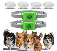 Collier Anti Puces pour Chien, ImperméAble Et LéGer, Doté d'une Sangle RéGlable, Convient à La Marche Et Au Jardinage, pour Les Chiens De Petite, Moyenne Et Grande Taille (Vert,2pcs)