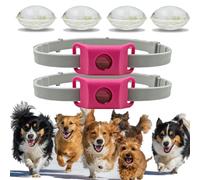 Collier Anti Puces pour Chien, ImperméAble Et LéGer, Doté d'une Sangle RéGlable, Convient à La Marche Et Au Jardinage, pour Les Chiens De Petite, Moyenne Et Grande Taille (Rose,2pcs)