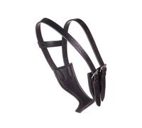Collier anti-tic pour cheval cuir QHP Noir TU
