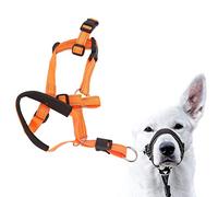 Collier anti-traction pour chiens, licol avec sangle réglable pour chiens, harnais de tête, couvre-bouche, sangle de cou à clipser rapide (L)